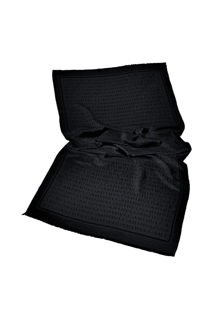 ブラック シルク, ウール ロゴマニア ストール 13772 | ブルガリ