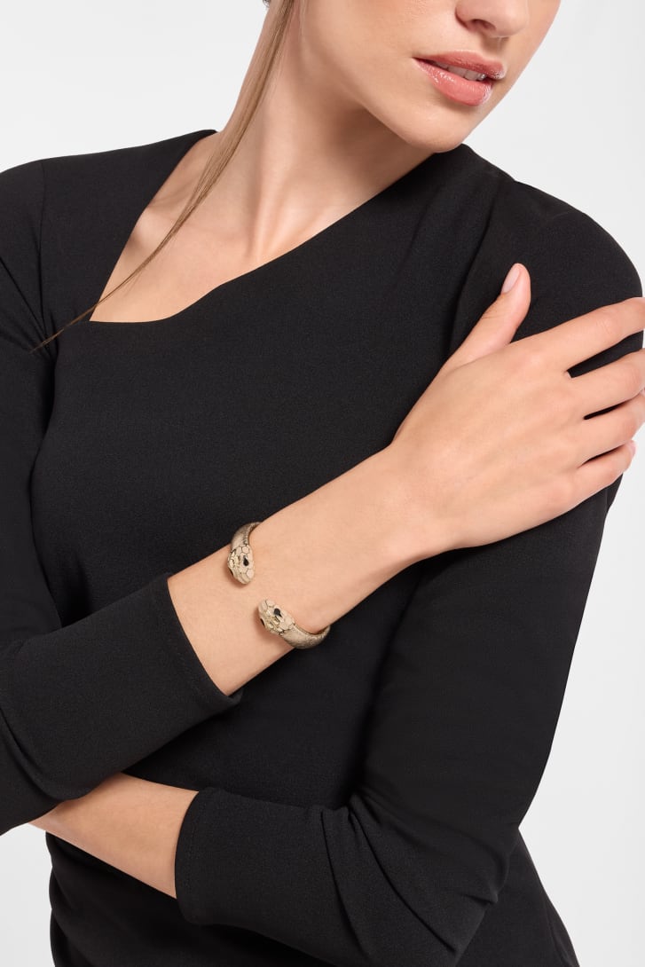 ライトゴールド カーフレザー セルペンティ フォーエバー レザー