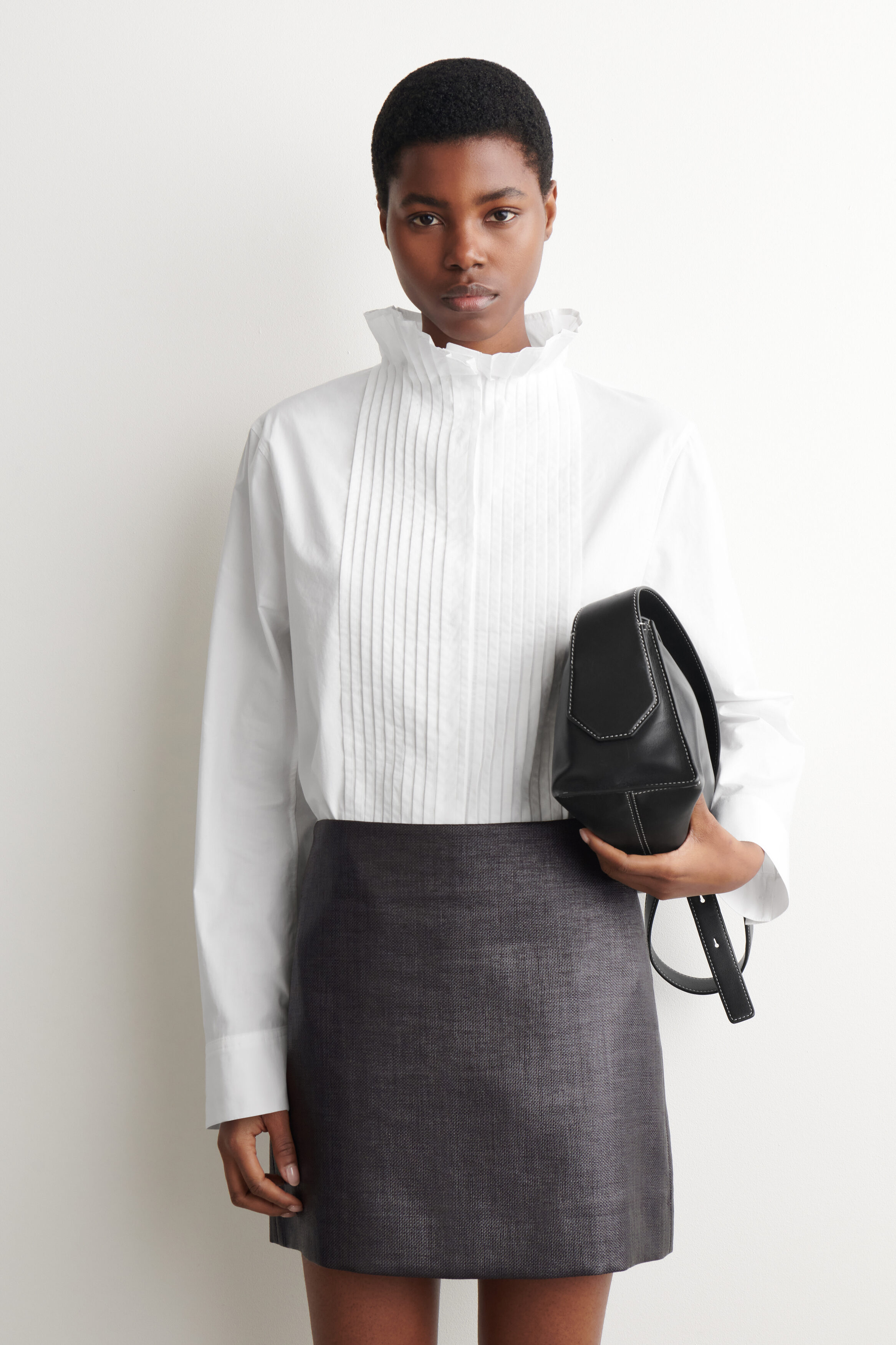 PINTUCKED COTTON BLOUSE - WHITE | COS US