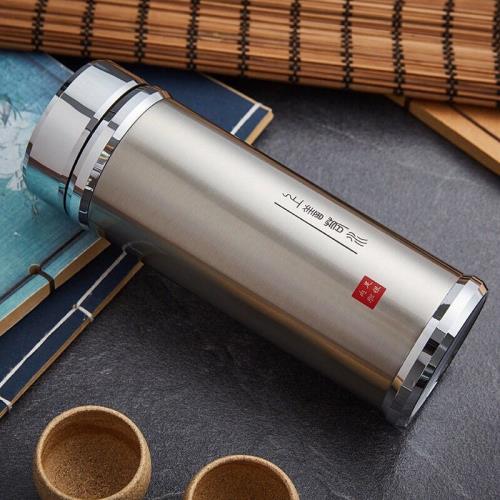 銀杯子999純銀保健杯內膽保溫杯泡茶水杯養生男女高檔禮品刻字|保溫杯