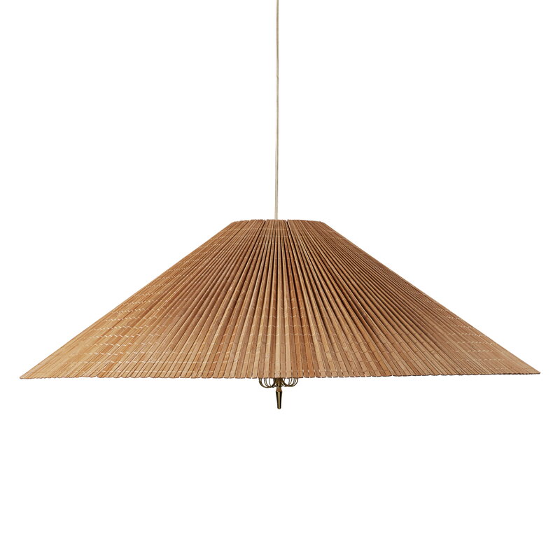 GUBI Tynell 1972 pendant, 90 cm, brass - bamboo | Finnish Design Shop