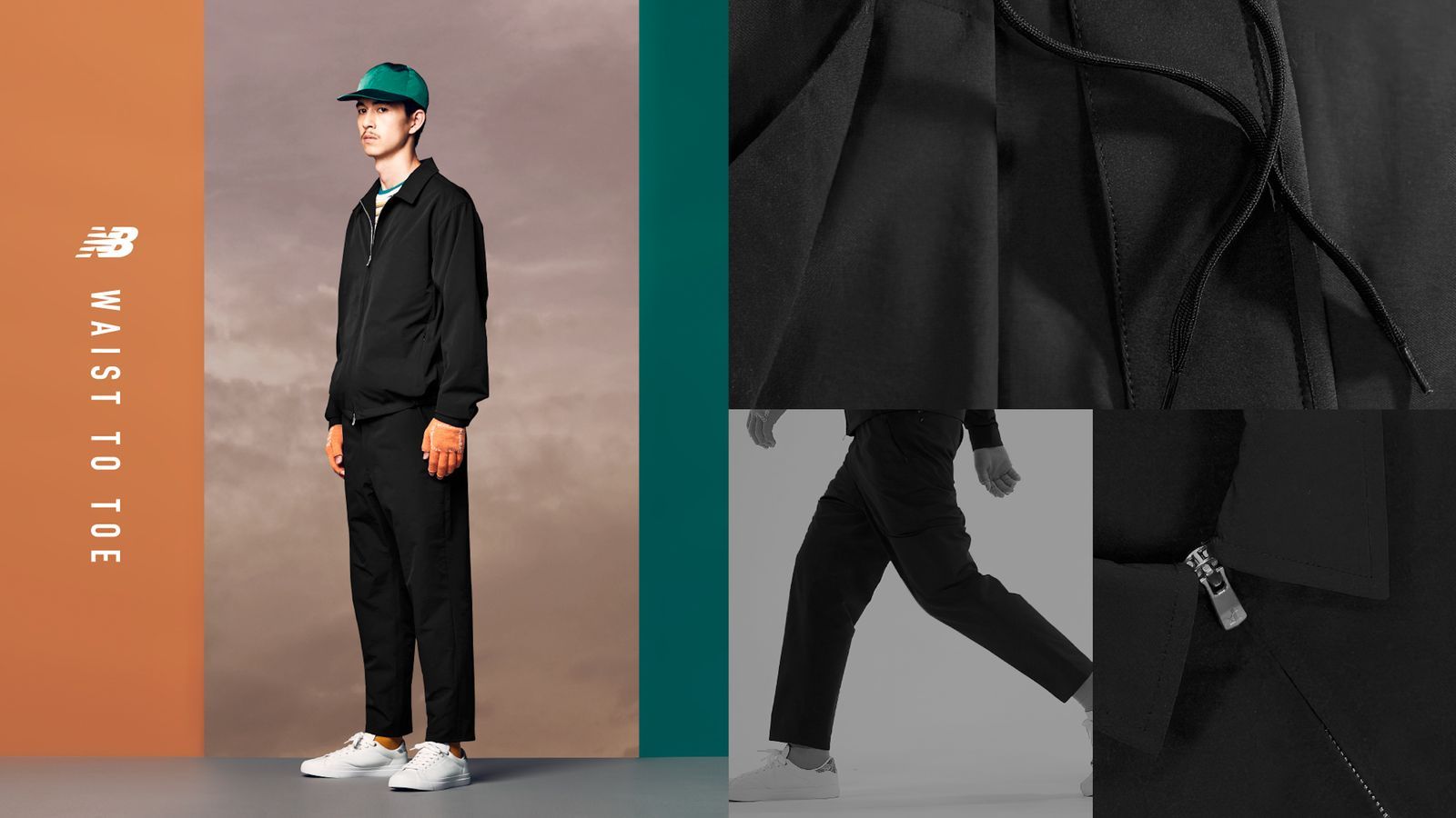 ニューバランスのパンツコレクション“WAIST TO TOE”から、セットアップ