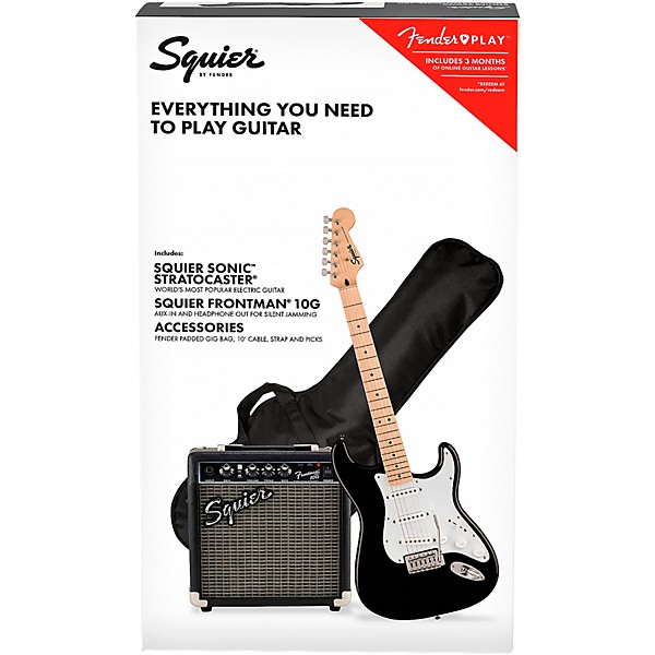Squier Sonic Stratocaster Electric Guitar Pack With Frontman 10G