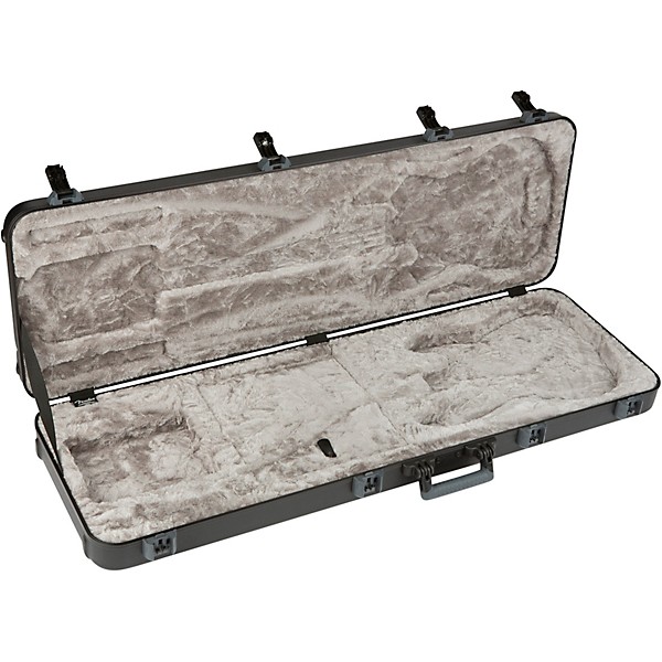 Open Box Fender Deluxe Molded ABS P/J Bass Guitar Case Black Gray