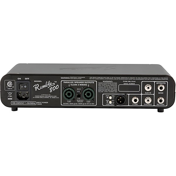 Open Box Fender Rumble 800 800W Bass Amp Head Black | Guitar Center