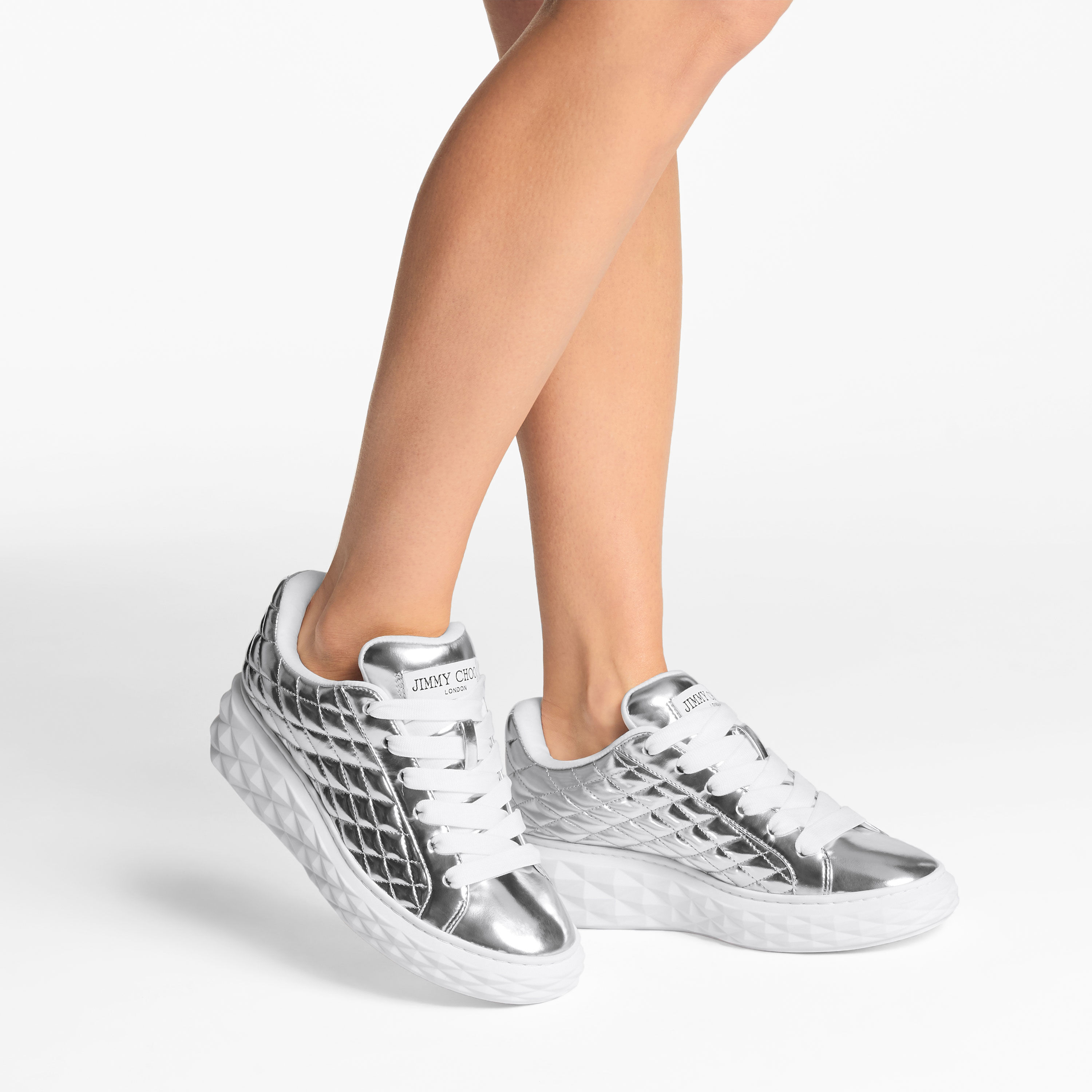 ダイヤモンド マキシ / F |シルバー ダイヤモンド キルティング ナッパ