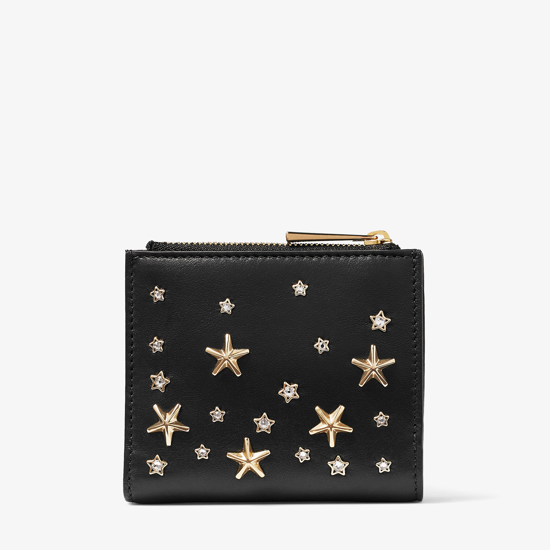 HANNI | クリスタルスタースタッズ付き Black カーフレザー