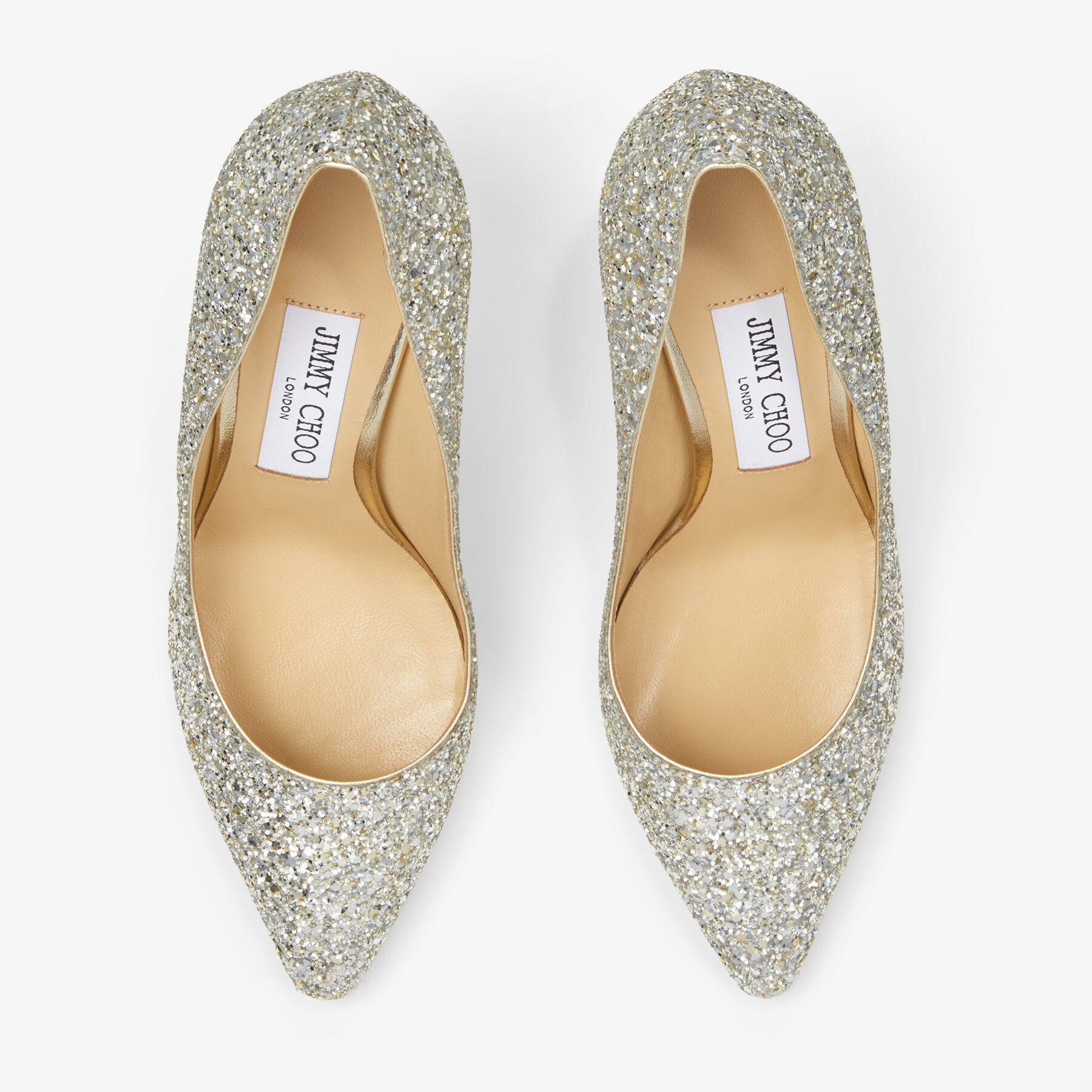 シャンパン コースグリッター ファブリック・ポインテッド トゥ