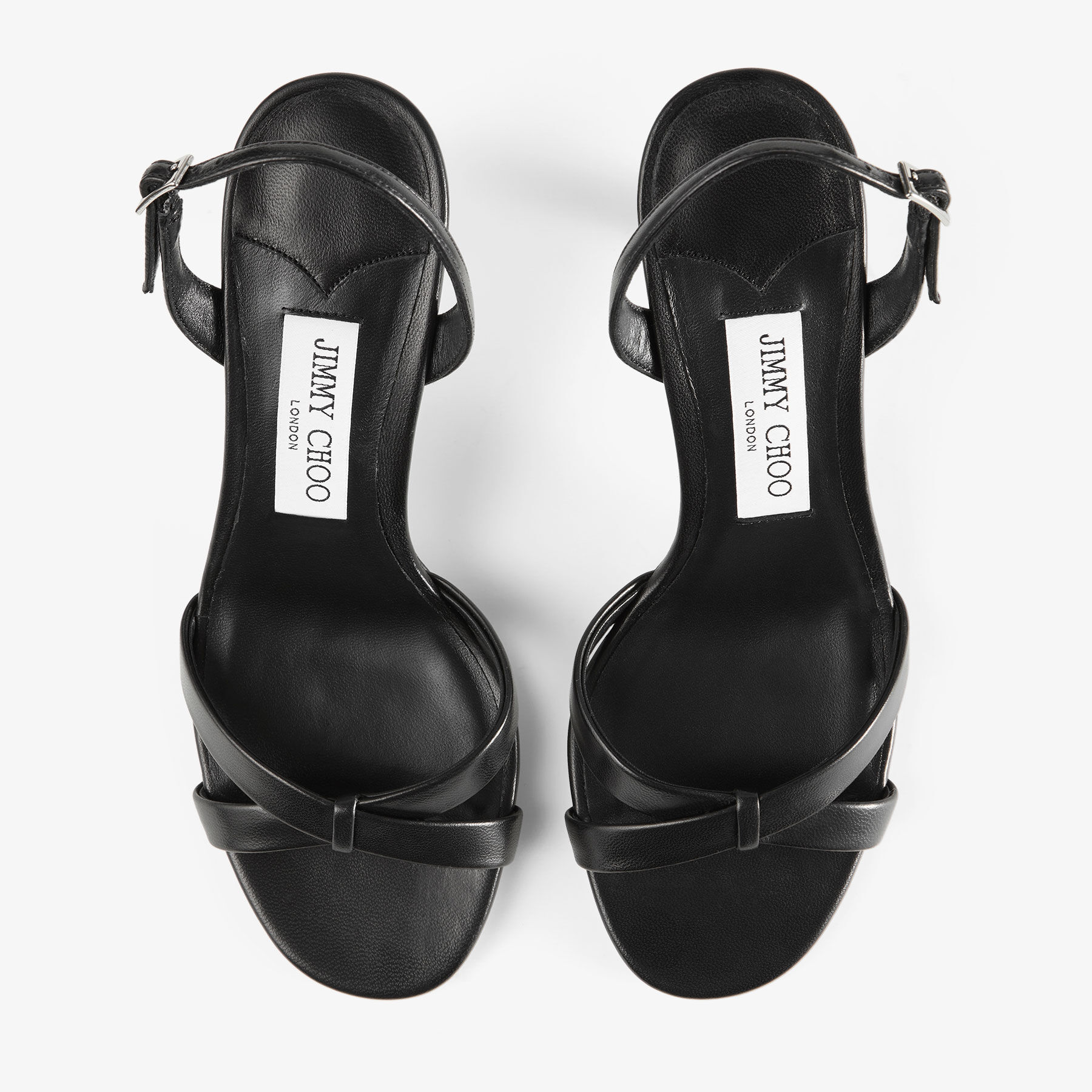 Elsy 70 | Black Nappa Leather Crossover Slingback | JIMMY CHOO