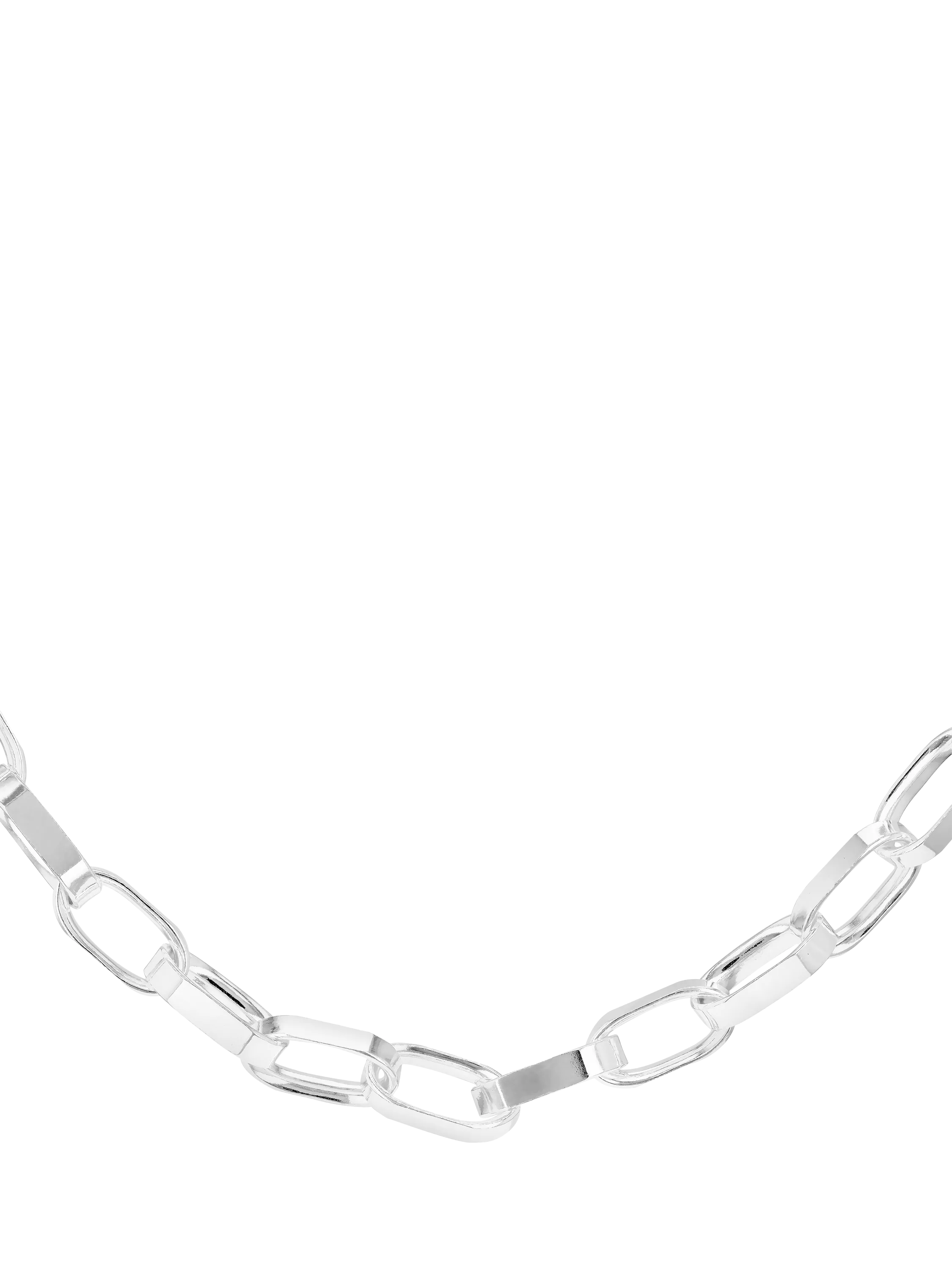 Hoxton London Men's Extra Large Paperclip Chain Necklace, Silver