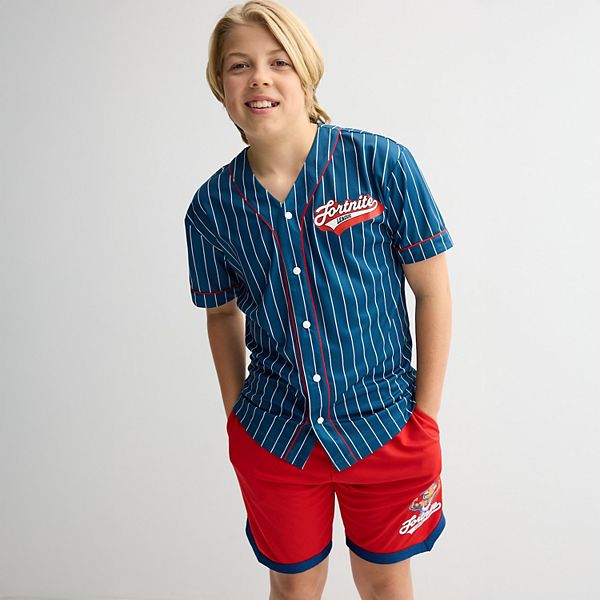 Boys 8-20 Fortnite League Striped Baseball Jersey & Shorts Set