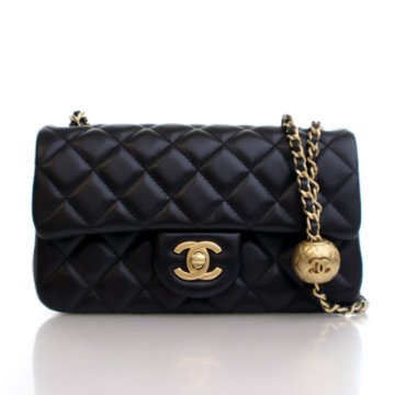 Chanel Mini Black Lambskin Rectangular Pearl Crush Flap Bag - Luxe
