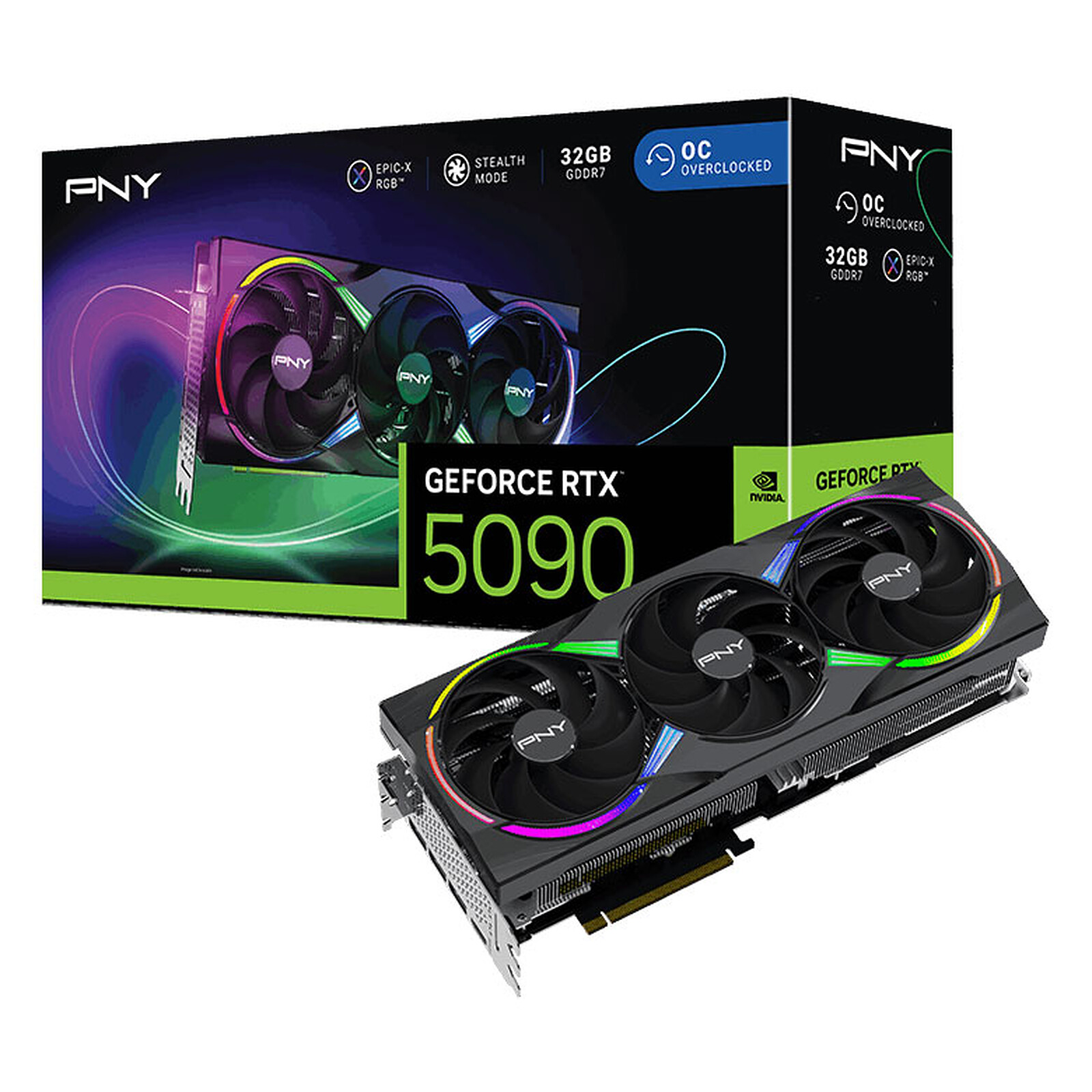 PNY GeForce RTX 5090 32GB ARGB Overclocked Triple Fan - Graphics