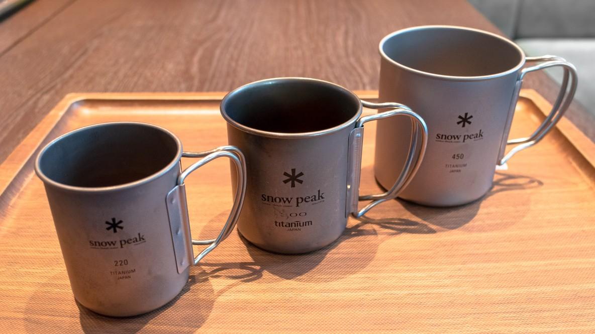 スノーピークの定番・チタンシングルマグ。実はスタッキングが便利なん