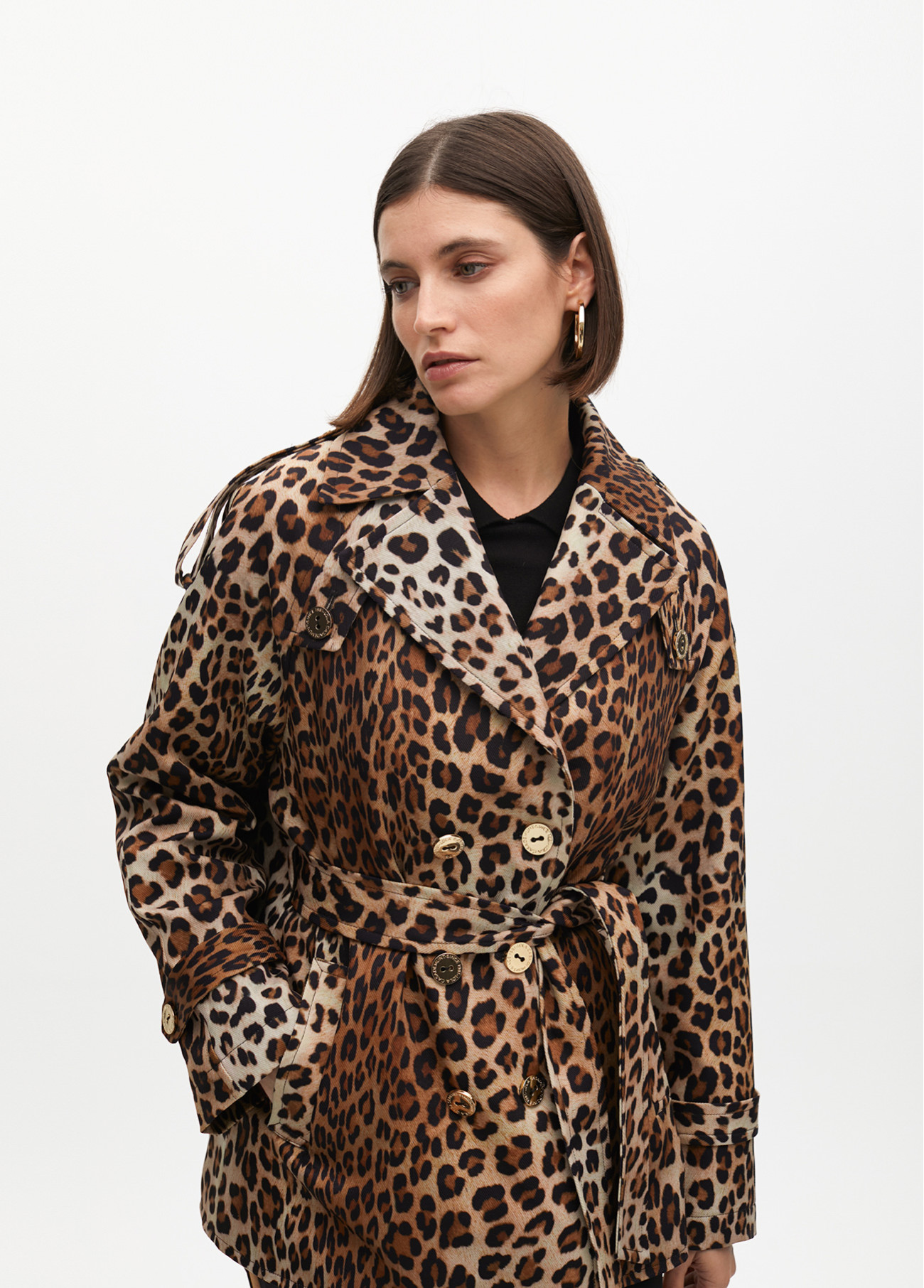 Short Animal Print Trench Coat - Lola Casademunt