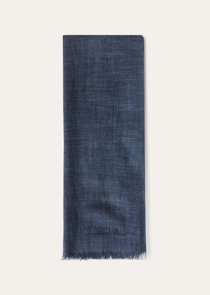 Mitoku Scarf Silk, Linen Japanese Indigo | Scarves Loro Piana US