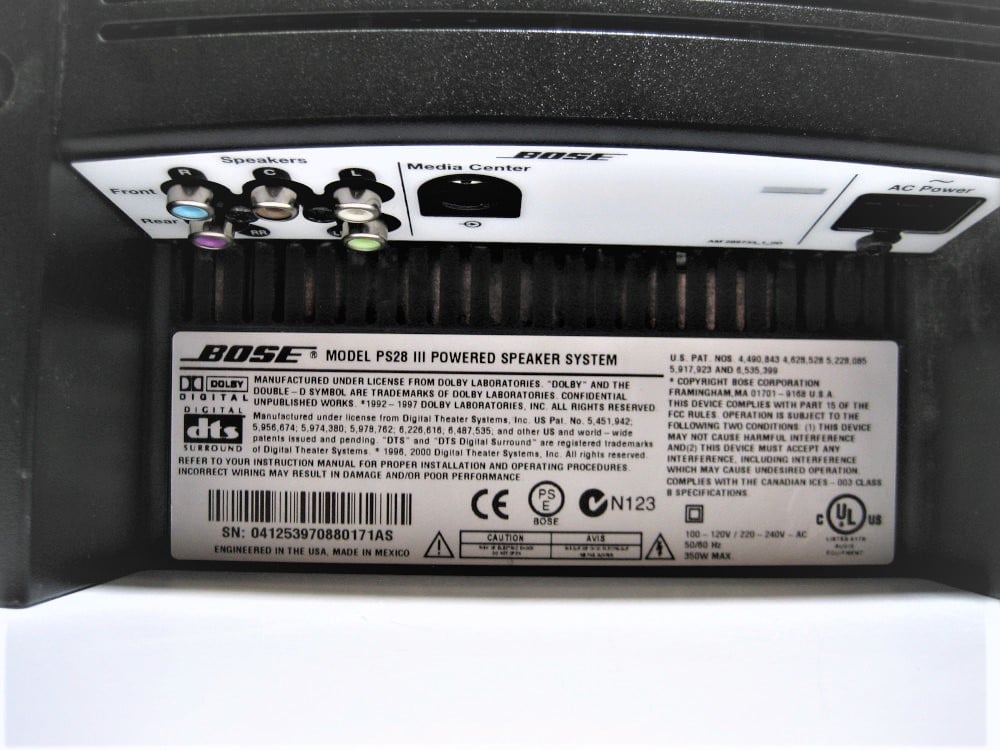 Bose PS28 III Powered Speaker System/Subwoofer W/ Power Cord- Free
