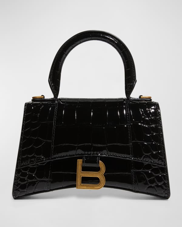 Balenciaga Hourglass XS Croc-Embossed Bag | Neiman Marcus