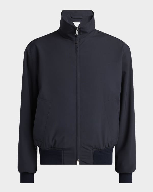 Balmain Men's Reversible Monogram Jacquard Bomber Jacket | Neiman