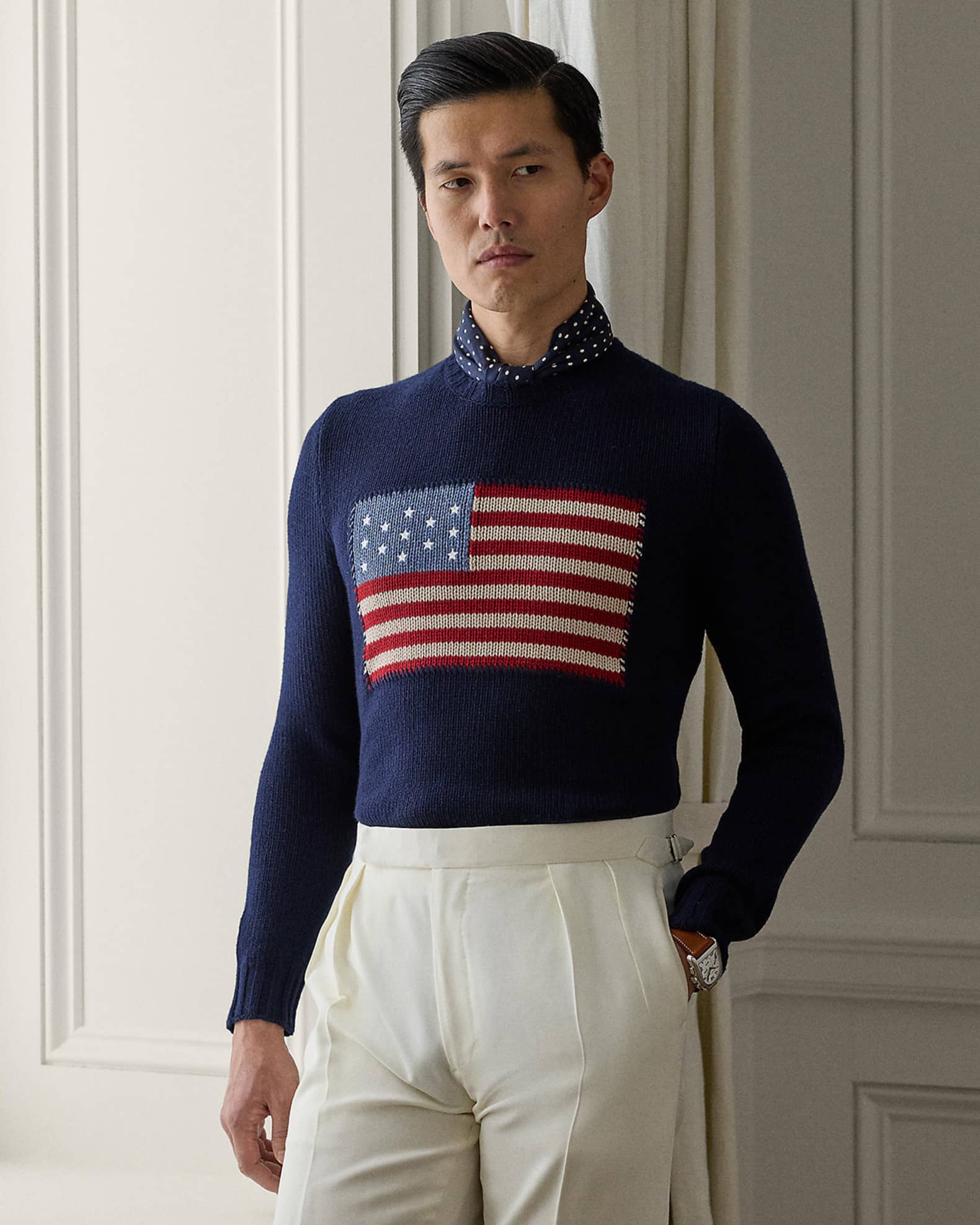 Ralph Lauren Purple Label Men's NM X RL Flag Cashmere Sweater