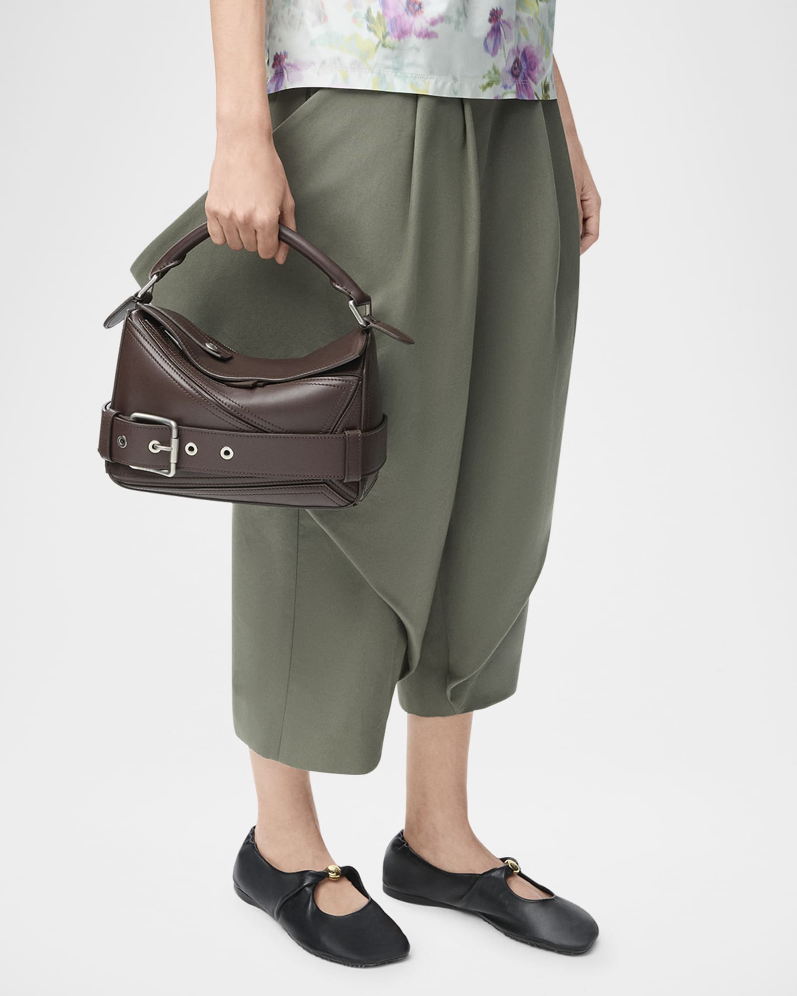 Loewe Puzzle Biker Top-Handle Bag in Shiny Leather | Neiman Marcus