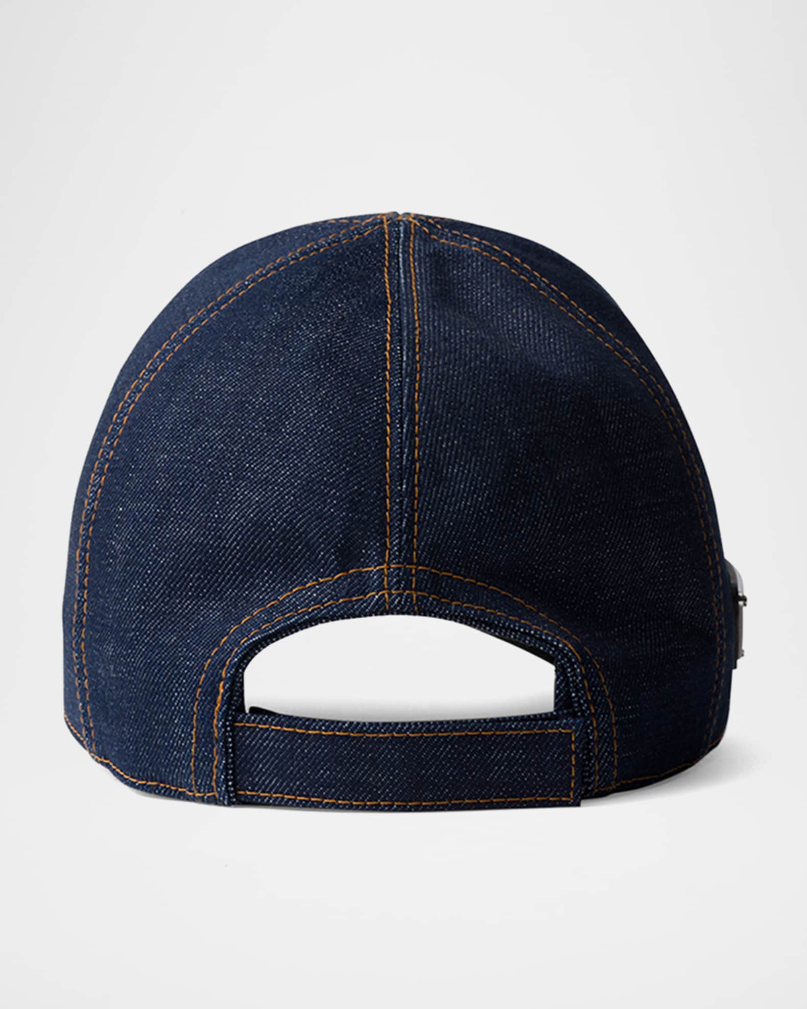 Prada Men's Selvedge Denim Baseball Cap | Neiman Marcus