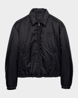 Prada Men's Leather Bomber Jacket | Neiman Marcus