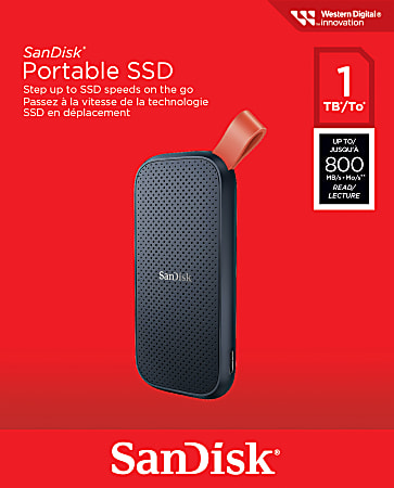 SanDisk Portable Solid State Drive 1TB Gray - Office Depot