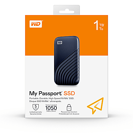 Western Digital My Passport Portable SSD 1TB Blue - Office Depot