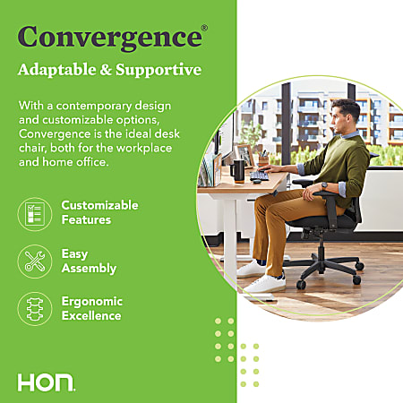HON Convergence Task Chair BasaltBlack HONCMY1AUR10 - Office Depot
