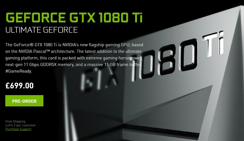 Nvidia's GTX 1080Ti FE is now available for Pre-order - OC3D