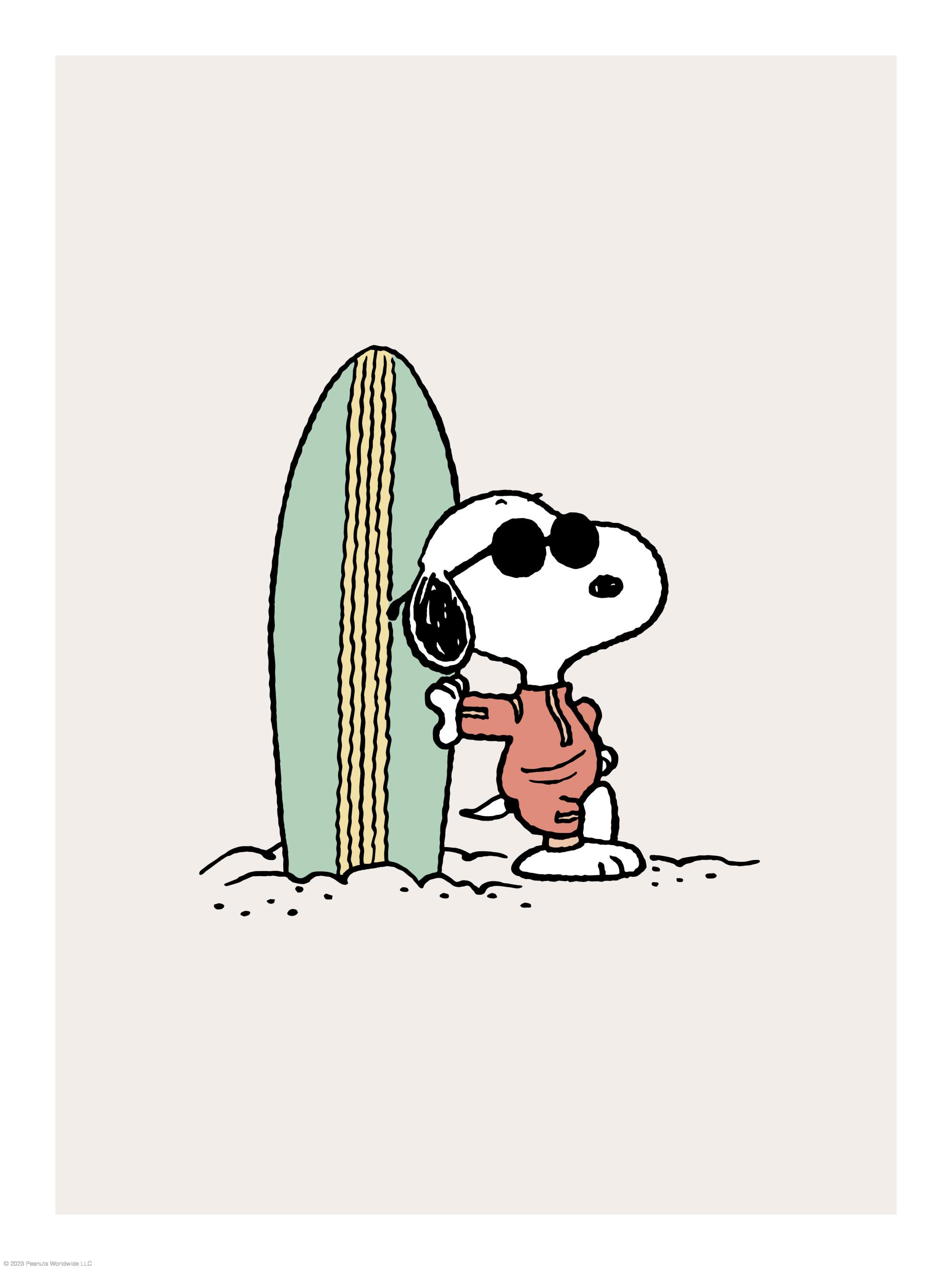 Snoopy Surfboard サーフィンアートポスター | Poster Store JP