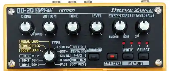 ギター用ディストーション／オーバードライブツインペダル BOSS OD-20