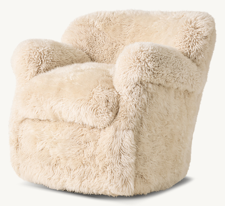 Professor's Sheepskin Swivel Chair | RH