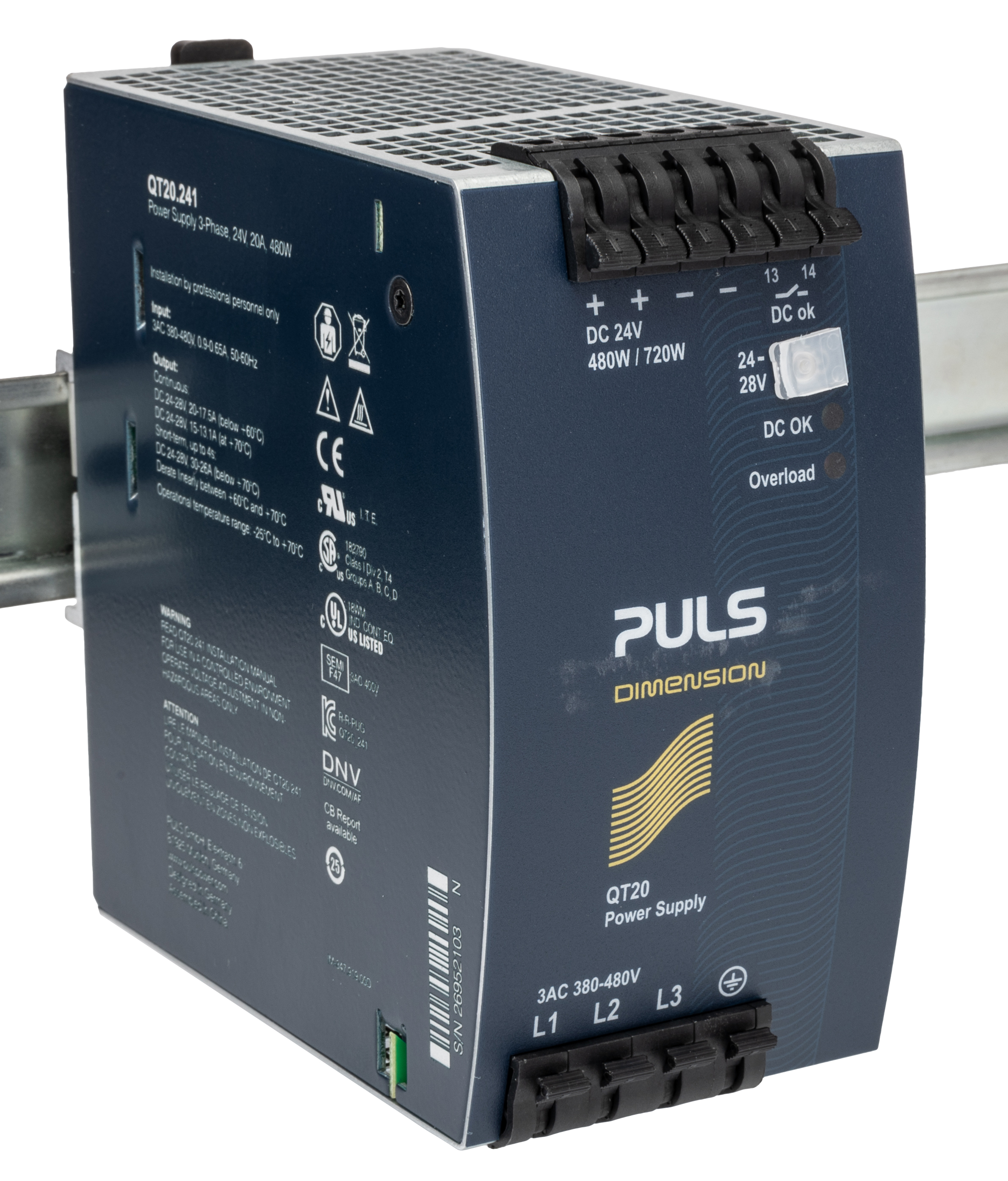 QT20.241 | PULS DIMENSION Q DINレール取付け用スイッチング電源 24V