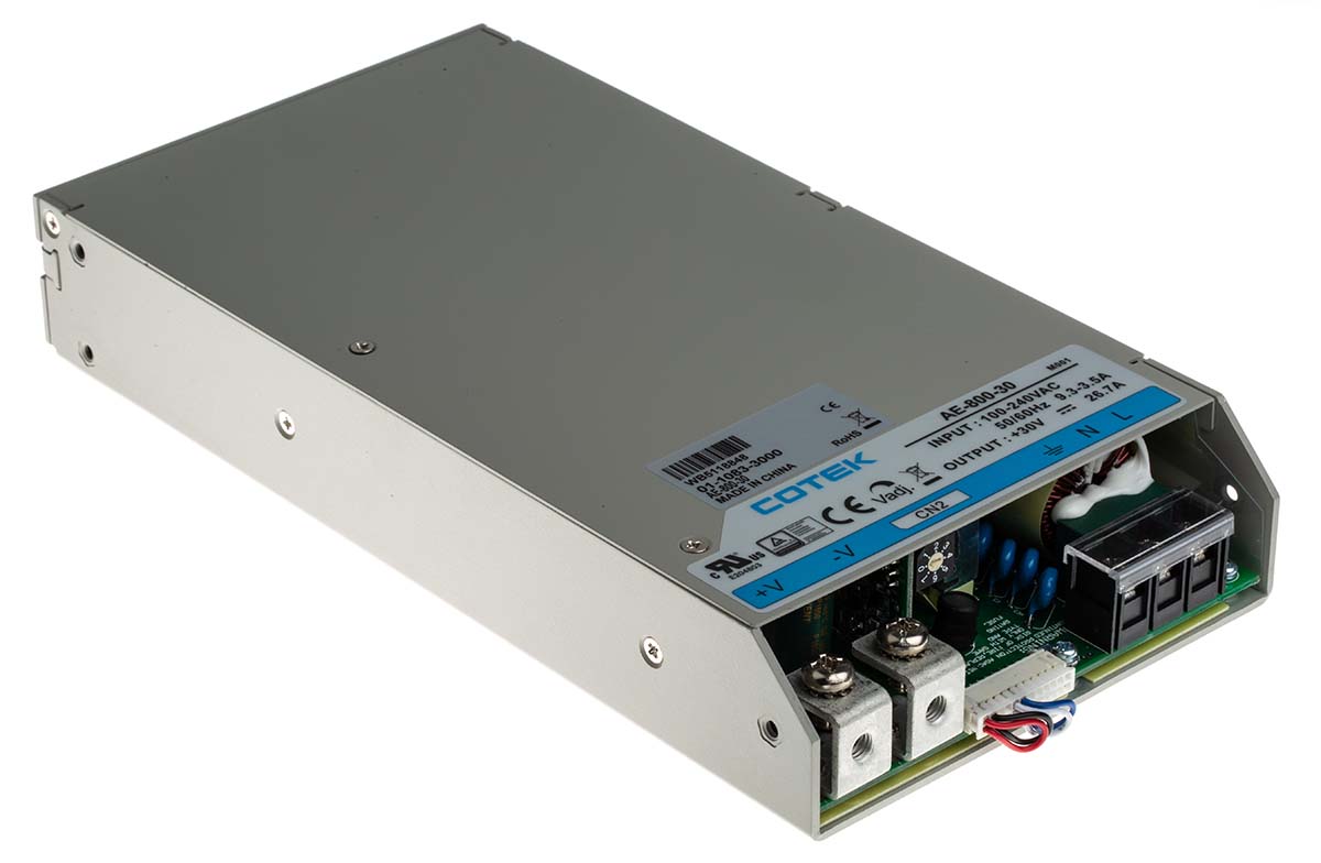 COTEK Switching Power Supply, AE-800-30, 30V dc, 26.7A, 801W, 1