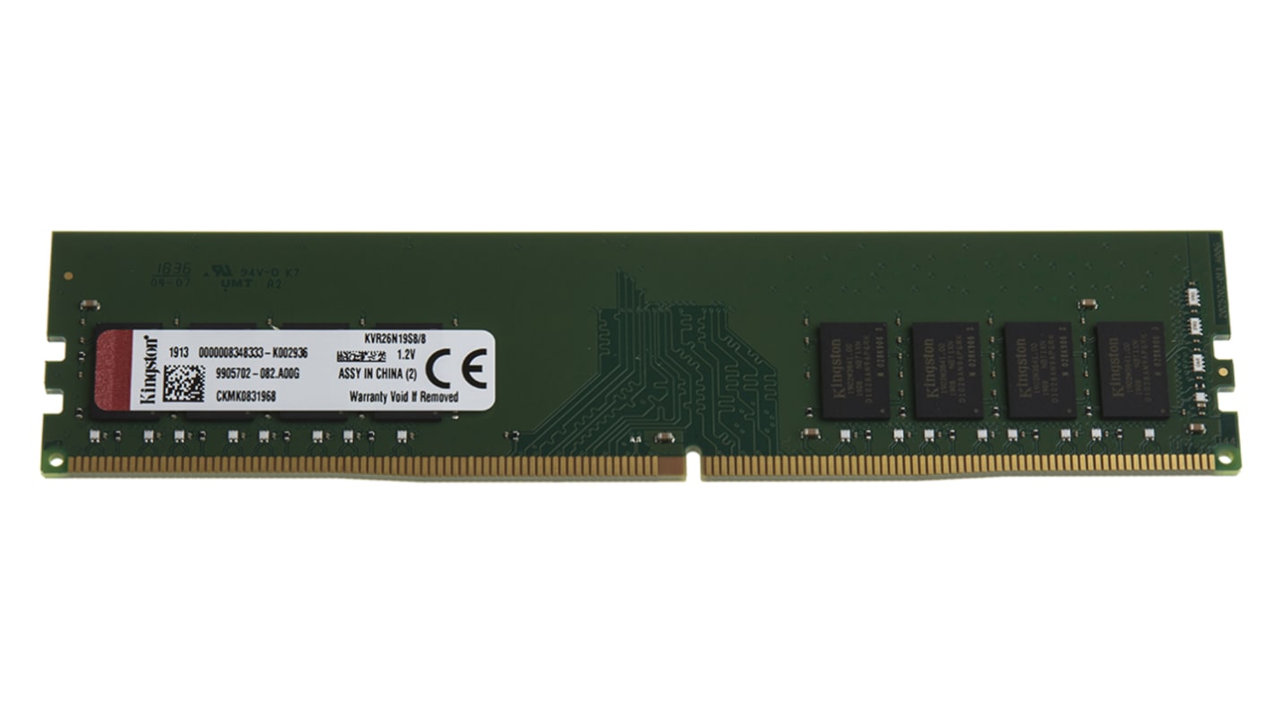 KVR26N19S8/8 | Kingston 8 GB DDR4 Desktop RAM 2666 MHz, DIMM, 1.2