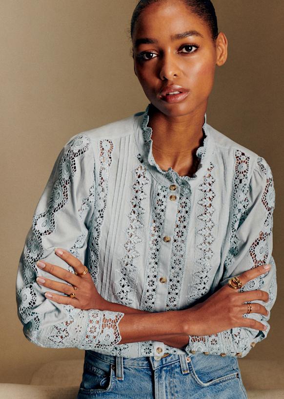 Rym Shirt - Vintage Blue - Organic Cotton - Sézane