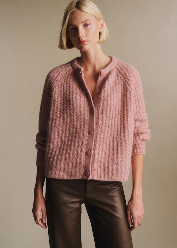 Emile Cardigan - Mottled Pink - Alpaca - Sézane