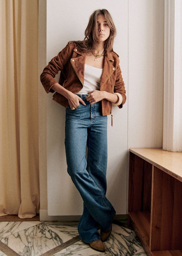 Zig Jacket - Camel Suede - Goat leather - Sézane