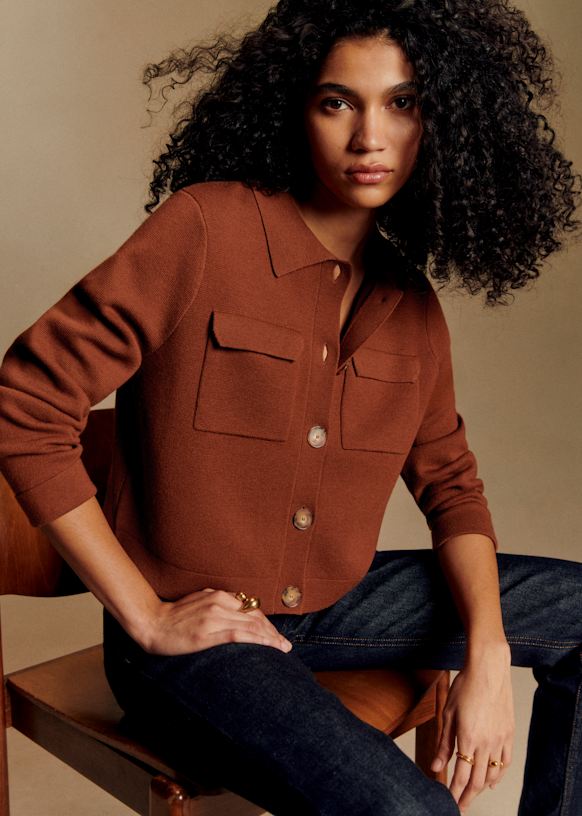 Betty カーディガン - ホワイト - メリノウール - Sézane