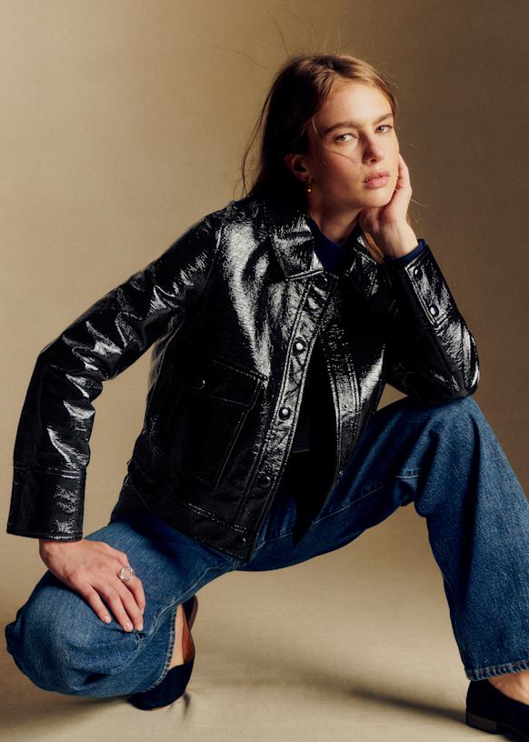 Terry Jacket - Black Vinyl - Organic Cotton - Sézane