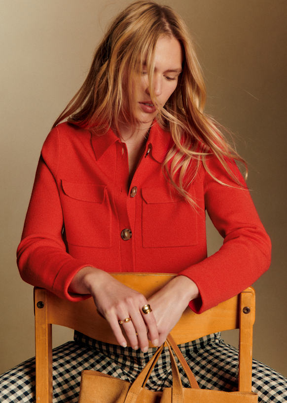 Betty カーディガン - ホワイト - メリノウール - Sézane