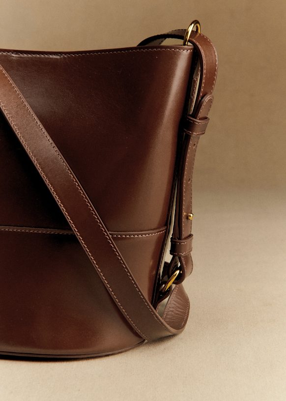 Gary Bag - Glossy Chocolate - Bovine leather - Sézane
