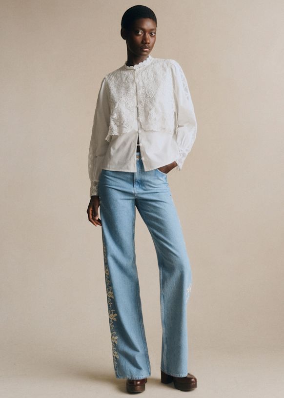 Valentin Trousers - Sézane x SEA NY - Golden embroidery - Organic