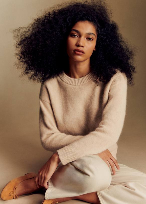 Amiel セーター - バニラ - ベビーアルパカ - Sézane