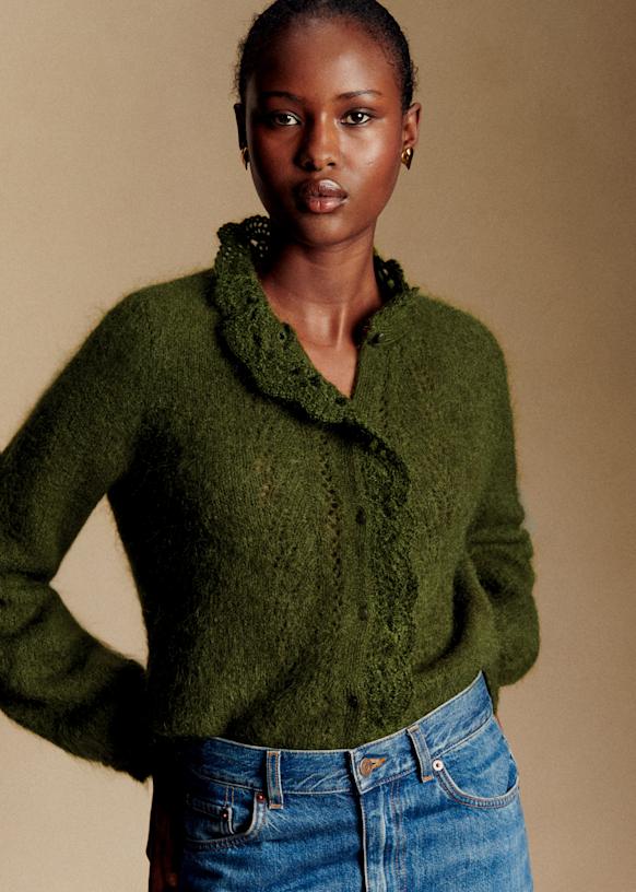 Angie Cardigan - Perfect Green - Kid mohair - Sézane