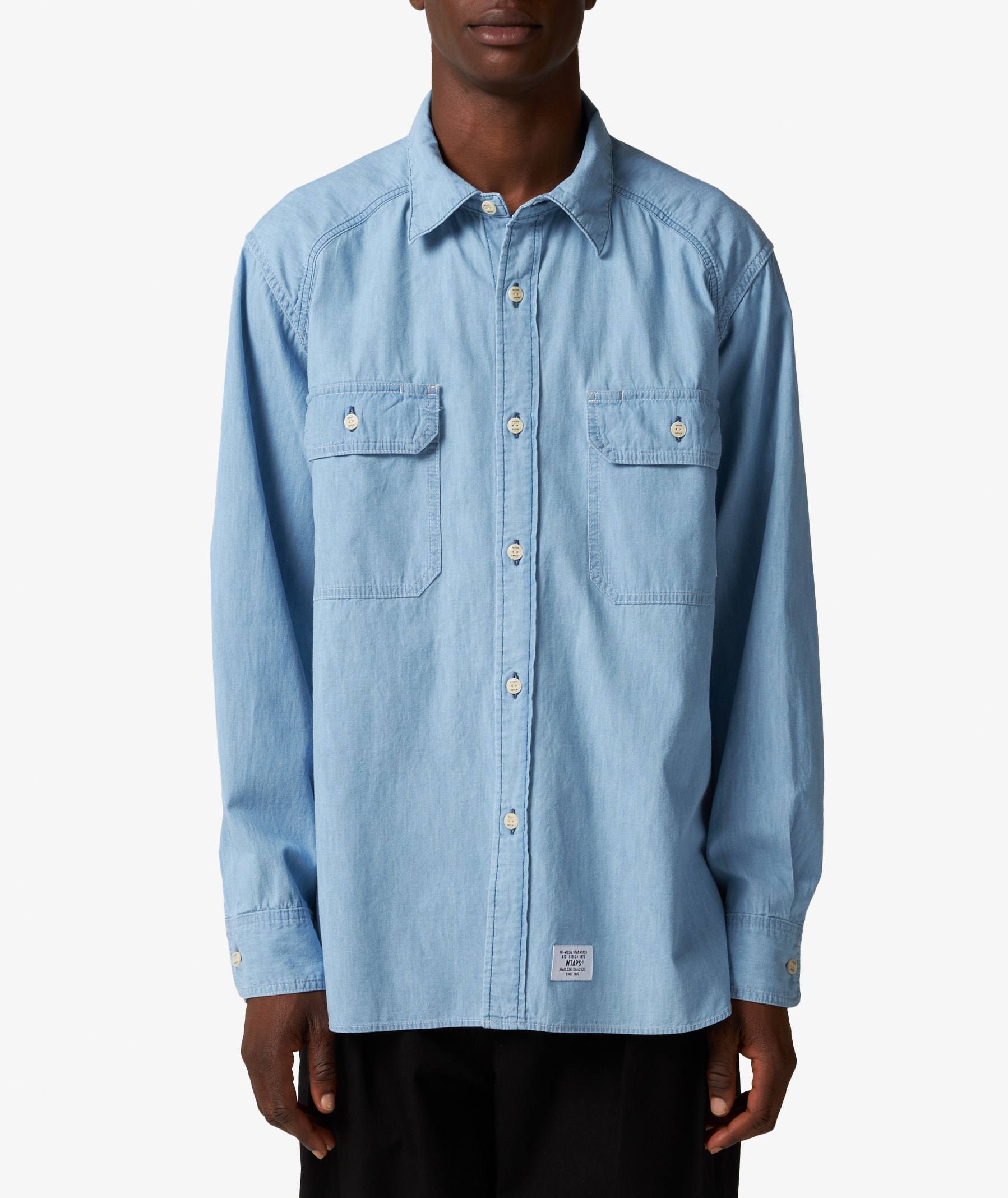 WTAPS Chambray Shirt in Light Blue | SVD