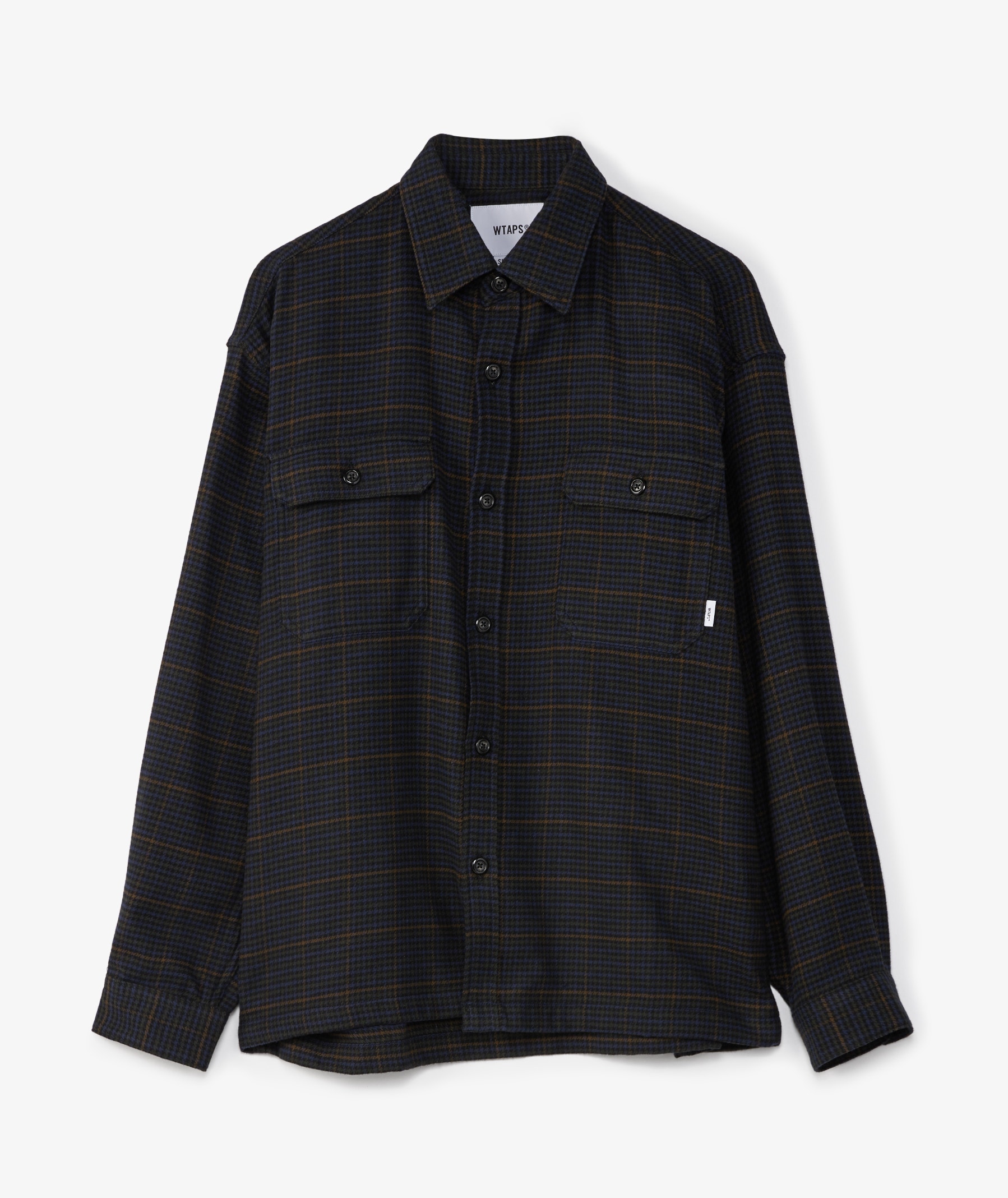 WTAPS Checked Work Shirt in Navy Blue | SVD USA