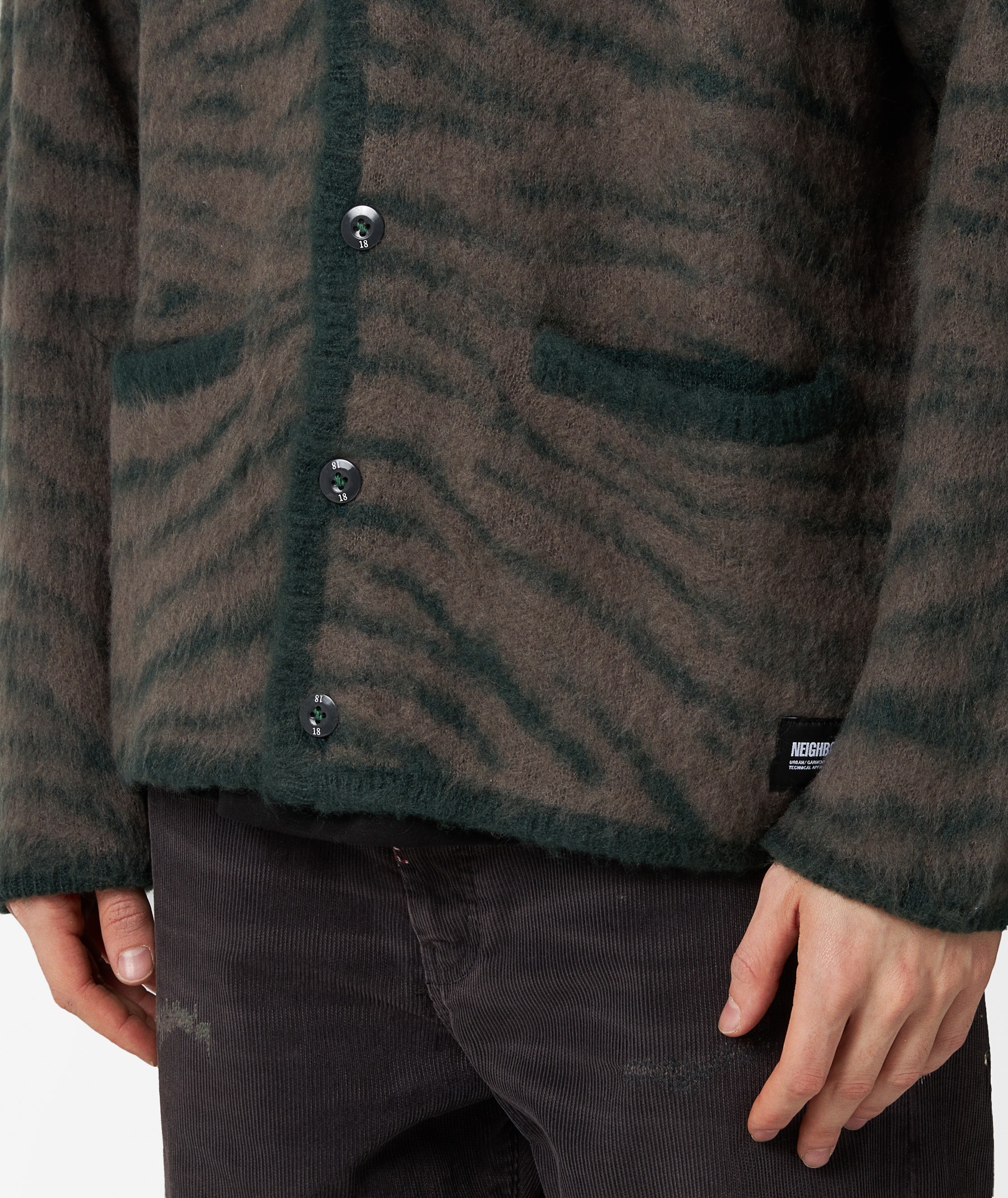 Blue Neighborhood Tiger Pattern Mohair Cardigan | SVD